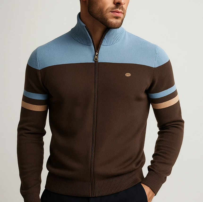 LOUIS & MARGOT | SWEAT COLORBLOCK AVEC ZIP POUR HOMME