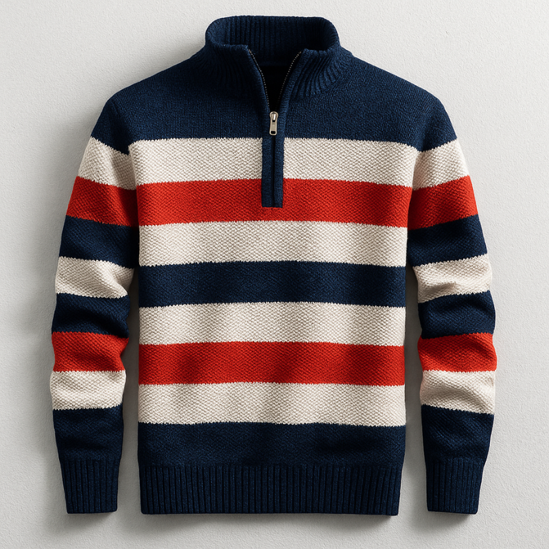 LOUIS & MARGOT | PULLOVER EN MAILLE AVEC ZIP POUR HOMME