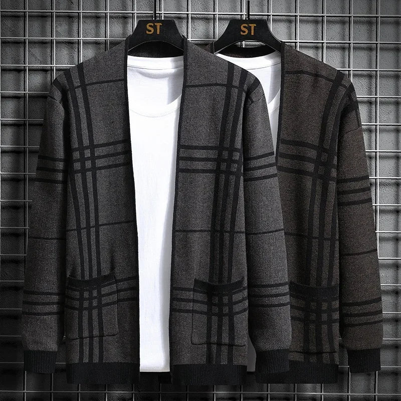 LOUIS & MARGOT | CARDIGAN EN MAILLE À CARREAUX POUR HOMME