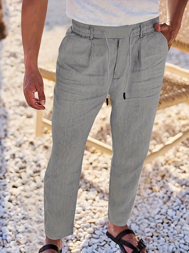 NICHOLS | PANTALONS LARGES EN LIN AVEC CORDON