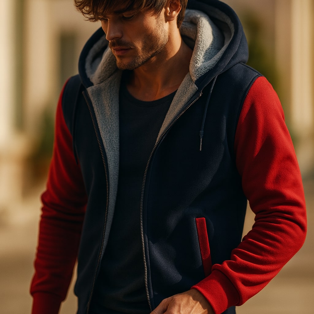 LOUIS & MARGOT | VESTE DOUBLÉE À CAPUCHE POUR LES HOMMES