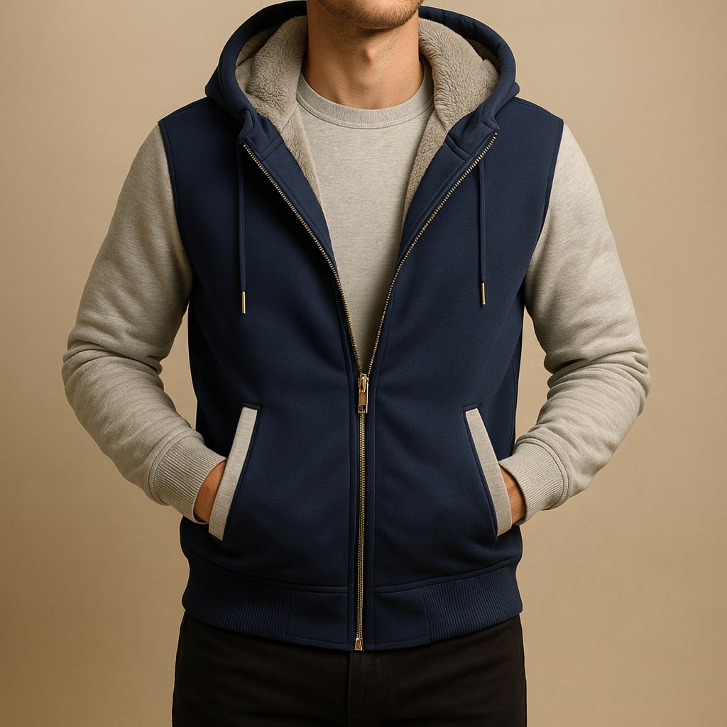 LOUIS & MARGOT | VESTE DOUBLÉE À CAPUCHE POUR LES HOMMES