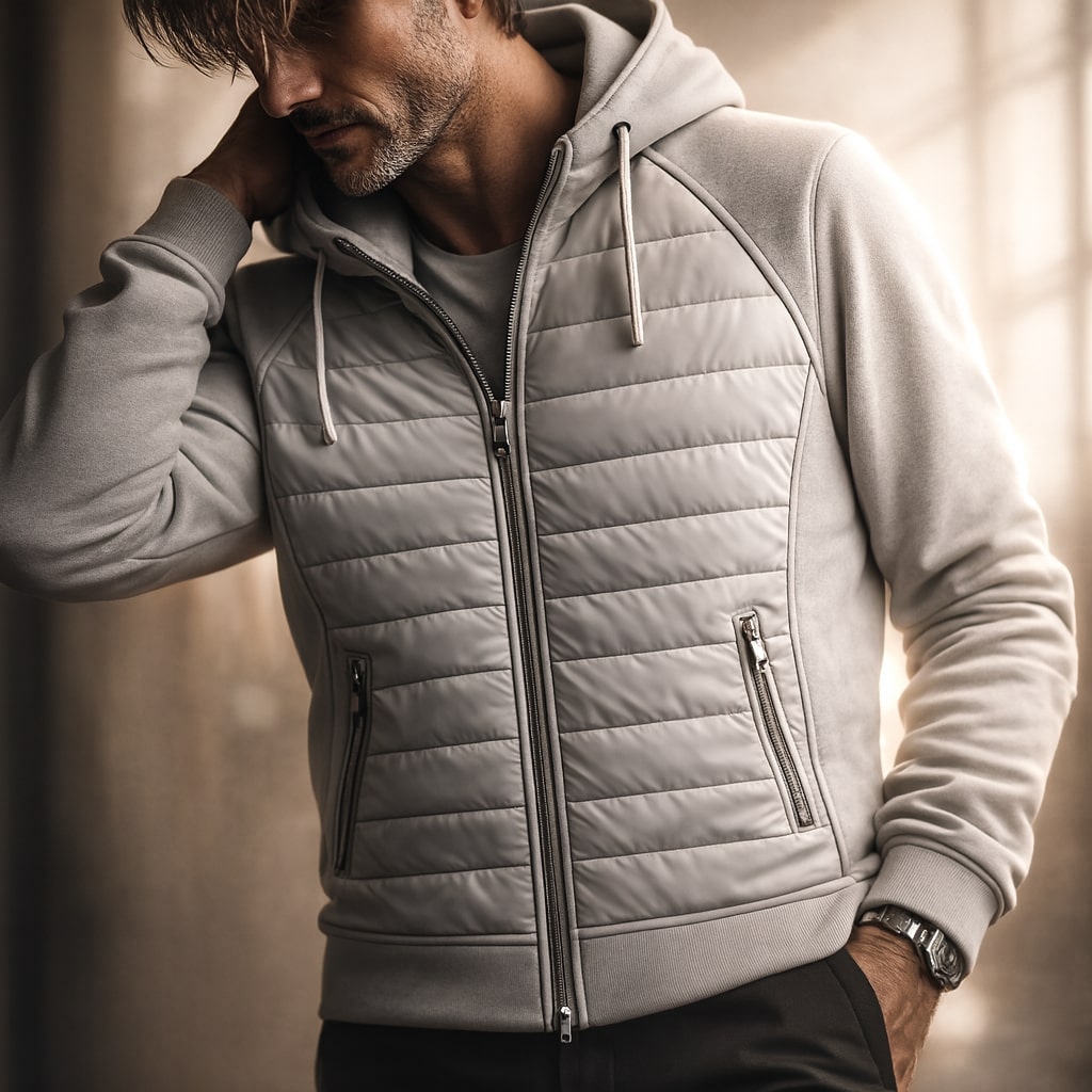 LOUIS & MARGOT | SWEAT À CAPUCHE ZIPPÉ MATELASSÉ POUR HOMME