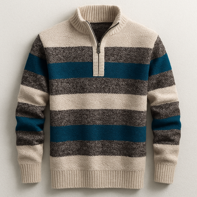 LOUIS & MARGOT | PULLOVER EN MAILLE AVEC ZIP POUR HOMME