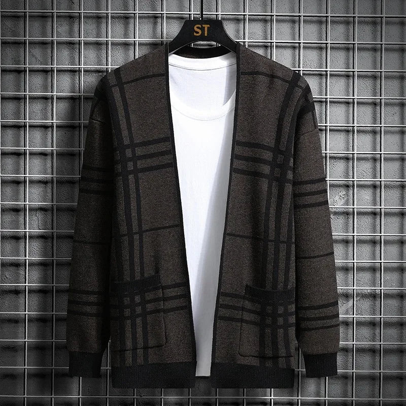 LOUIS & MARGOT | CARDIGAN EN MAILLE À CARREAUX POUR HOMME