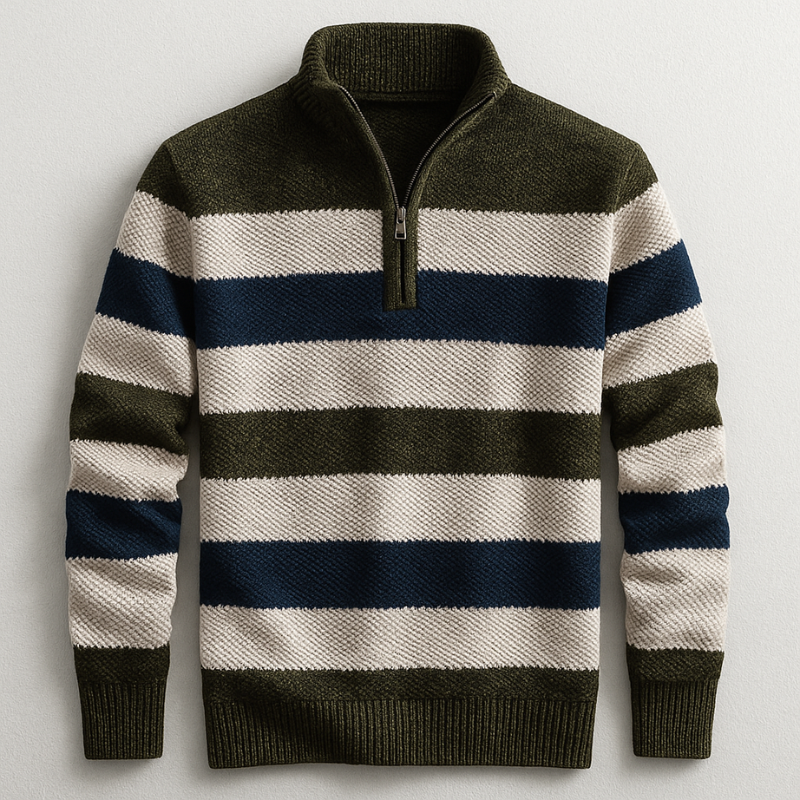 LOUIS & MARGOT | PULLOVER EN MAILLE AVEC ZIP POUR HOMME