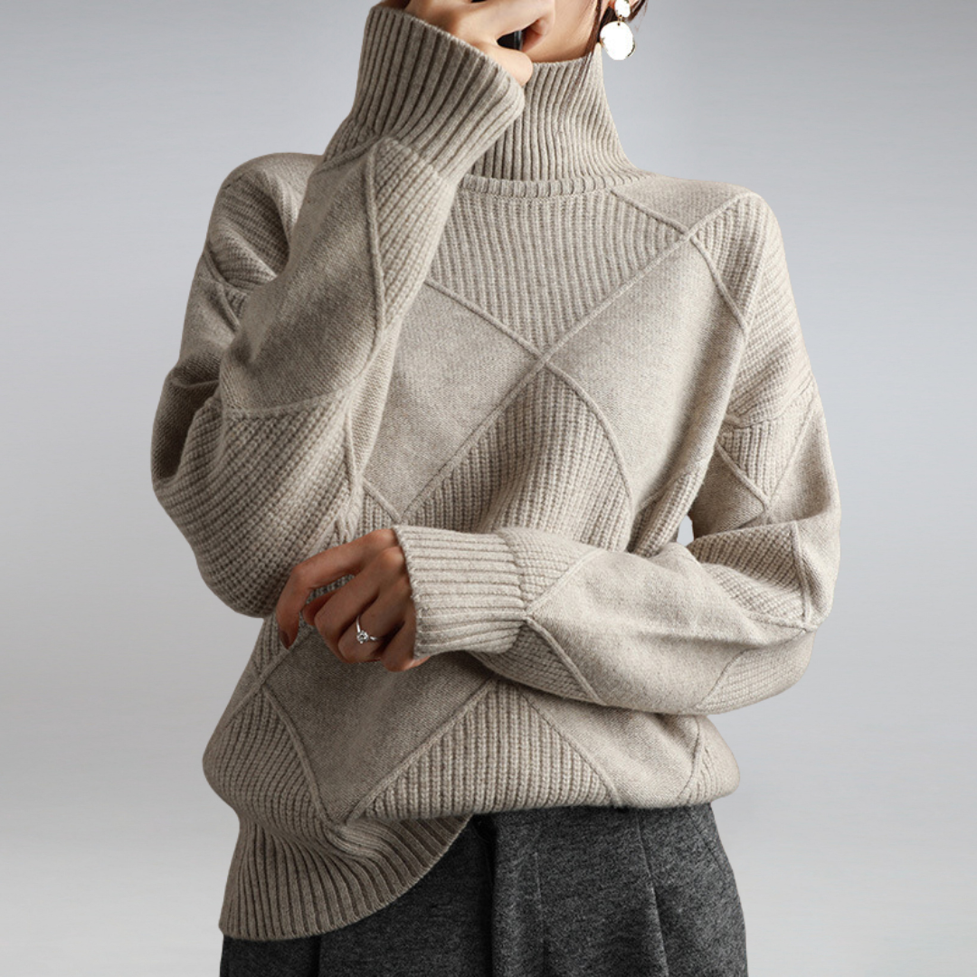 Elena™ | Pull Haut de Gamme à Col Montant