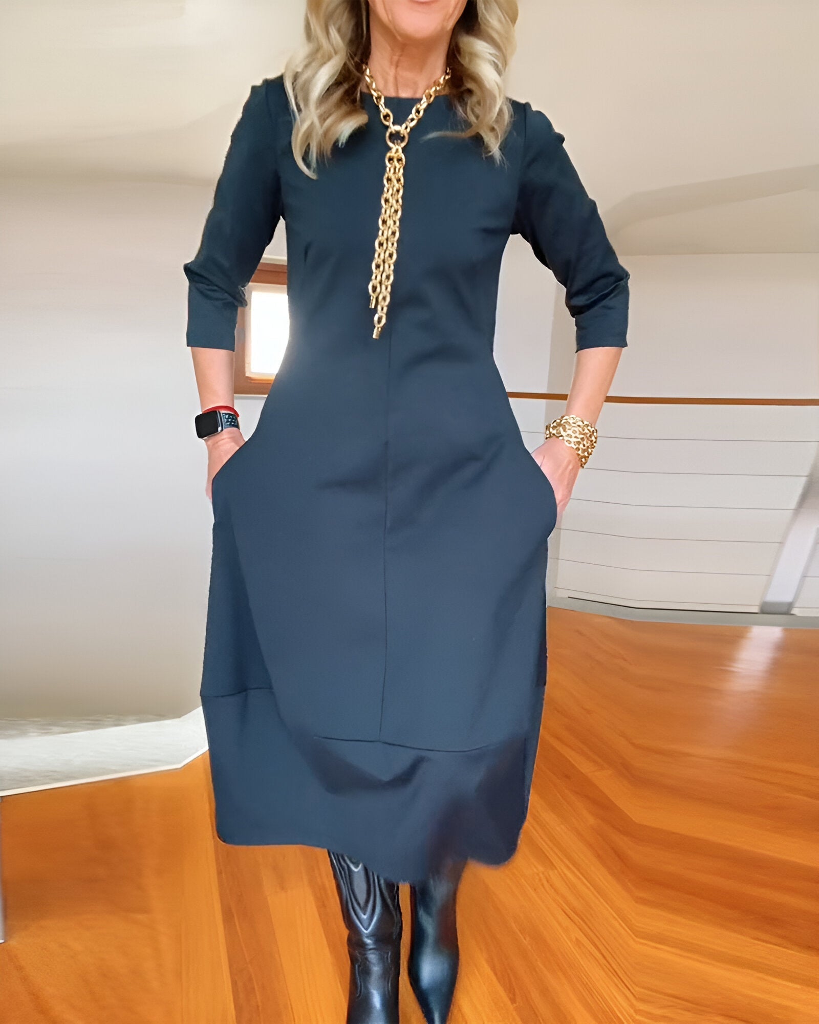 Élodie™ | Robe Élégante Unicolore