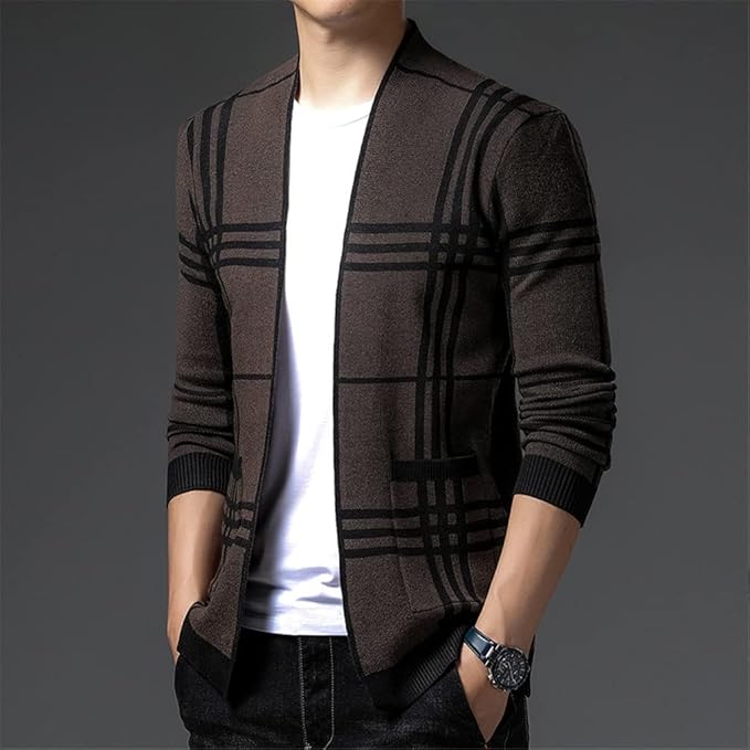 LOUIS & MARGOT | CARDIGAN EN MAILLE À CARREAUX POUR HOMME