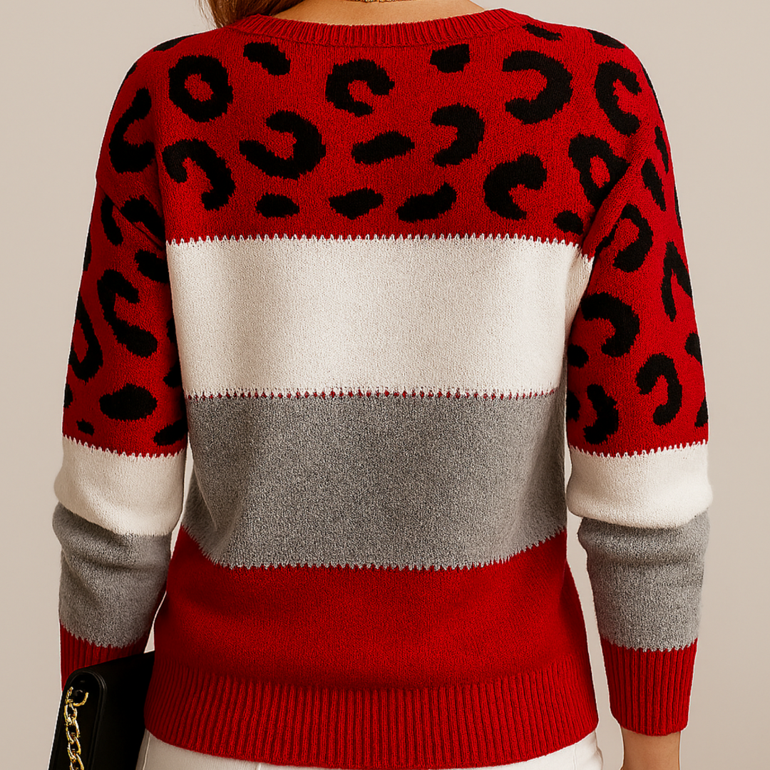 Emily™ | Pull en tricot à motif léopard
