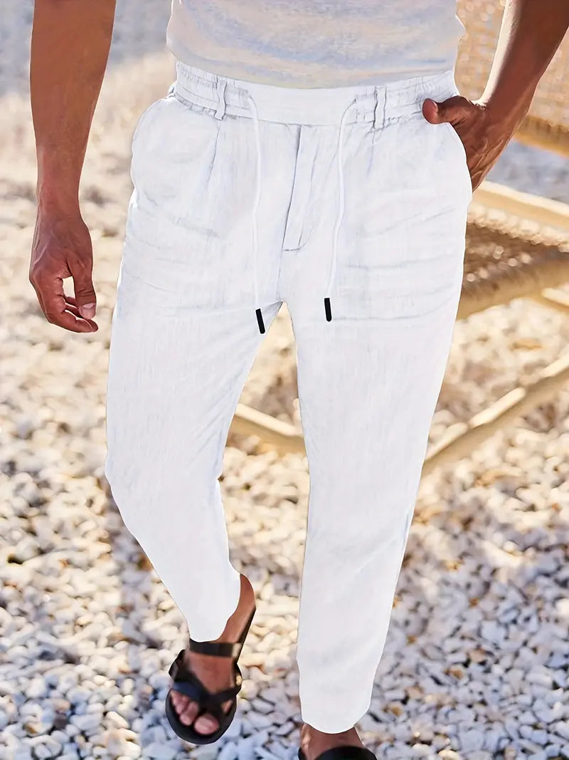 NICHOLS | PANTALONS LARGES EN LIN AVEC CORDON