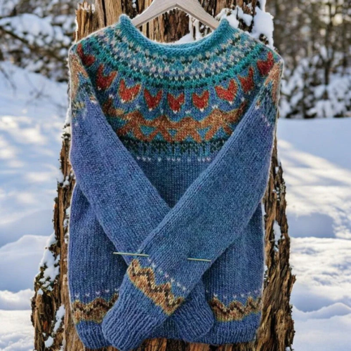 Imogen – Pull en Tricot avec Motif Traditionnel