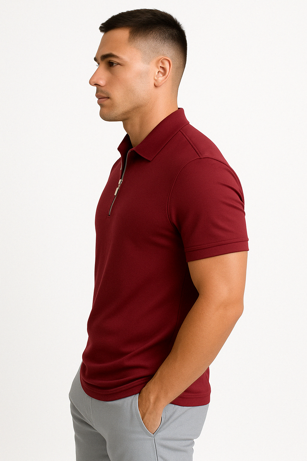 GREGORIO | POLO MODERNE AVEC ZIP MI-HAUT