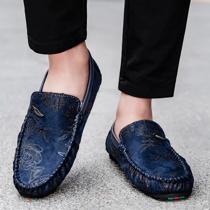 Loafers en cuir avec fleurs