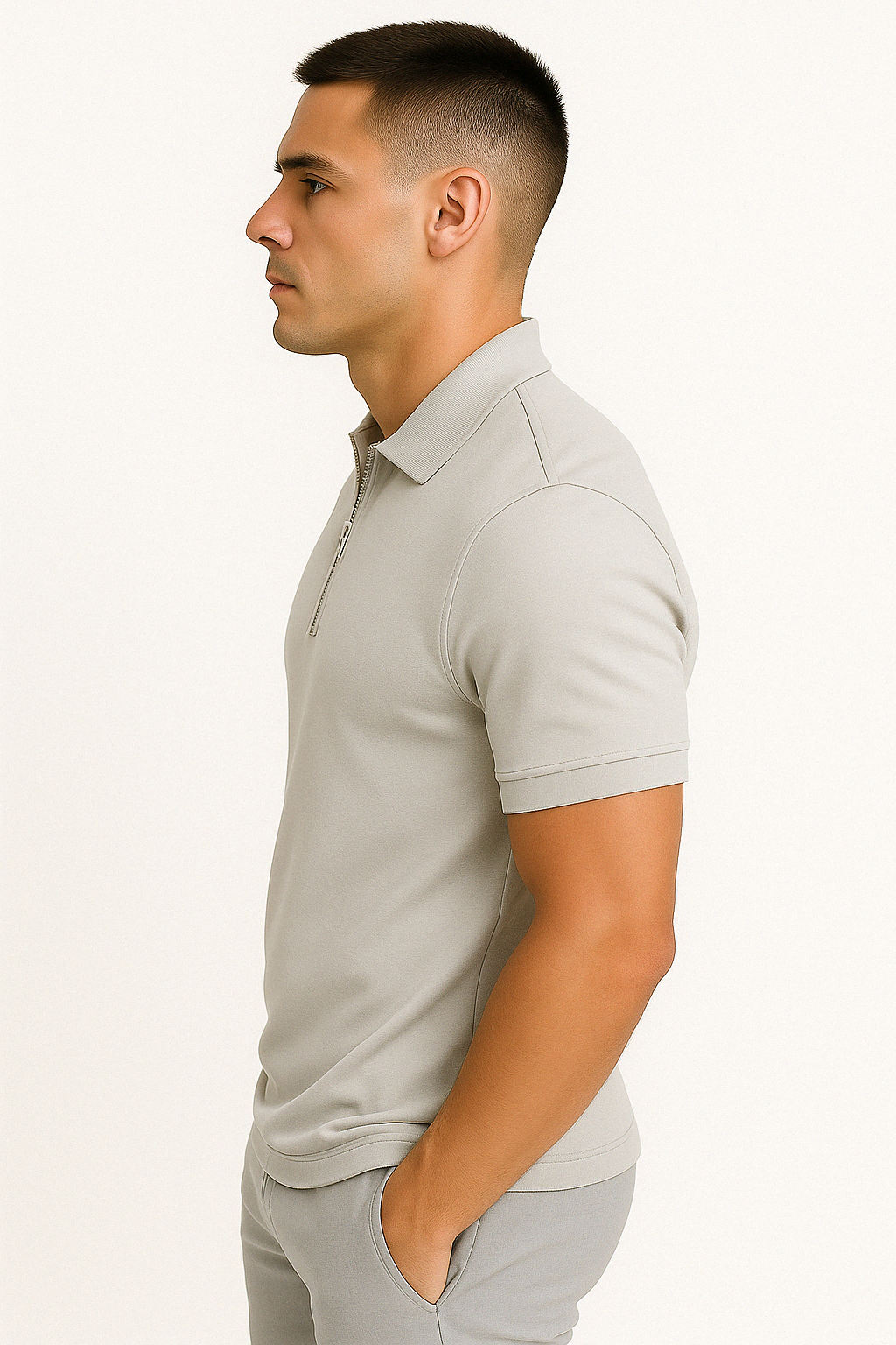 GREGORIO | POLO MODERNE AVEC ZIP MI-HAUT