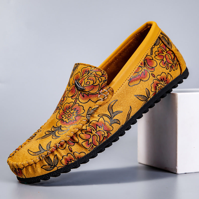 Loafers en cuir avec fleurs