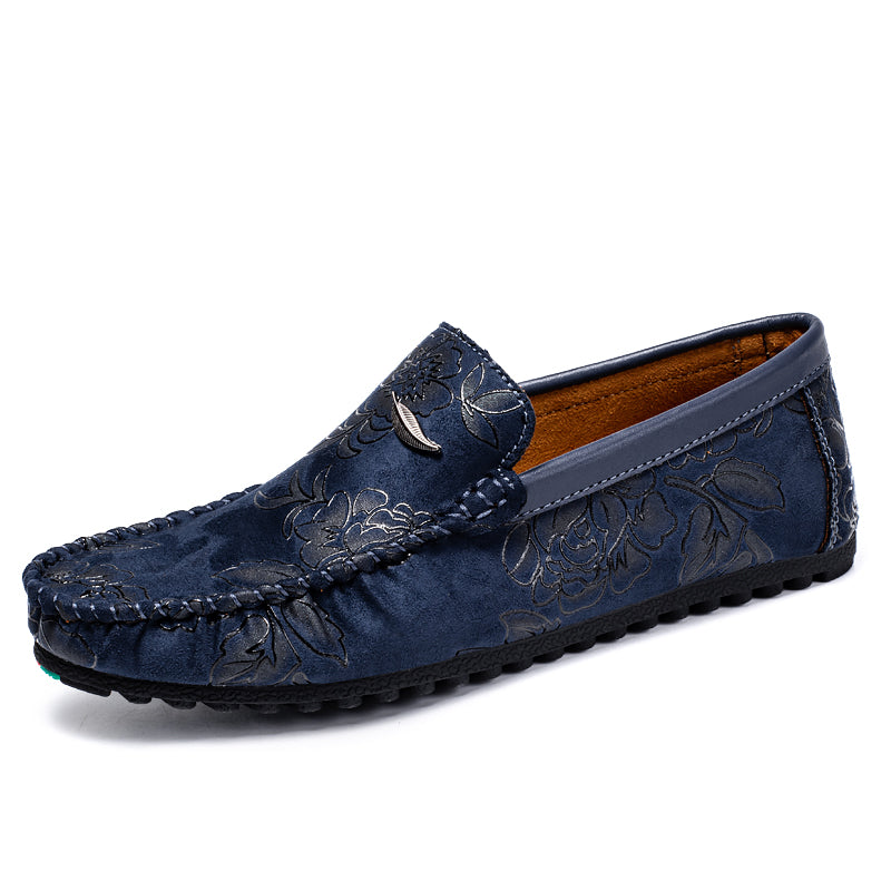 Loafers en cuir avec fleurs