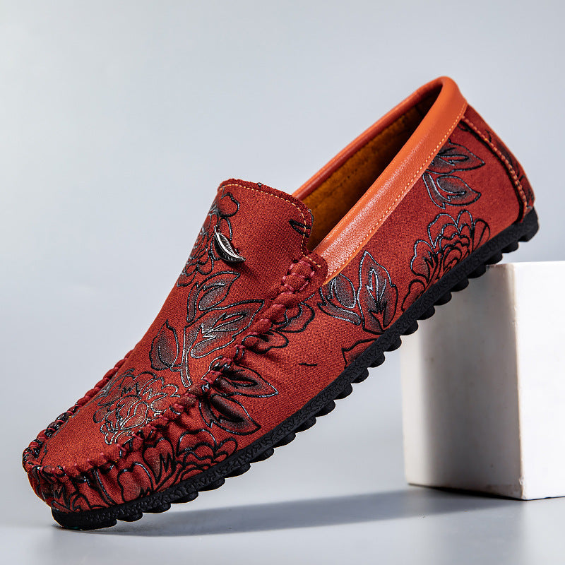 Loafers en cuir avec fleurs