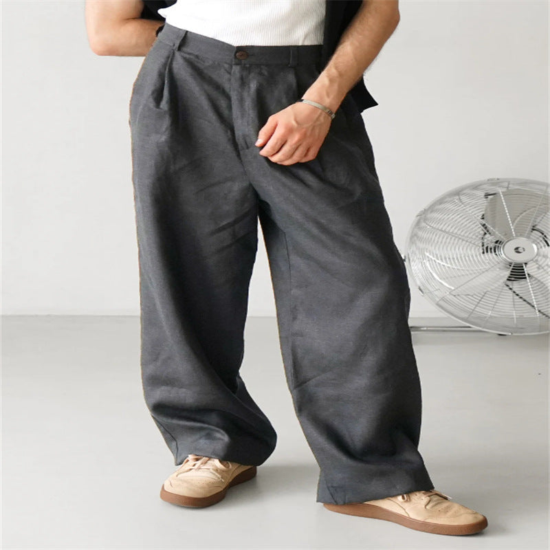 ÉTIENNE | PANTALON EN LIN À JAMBES LARGES