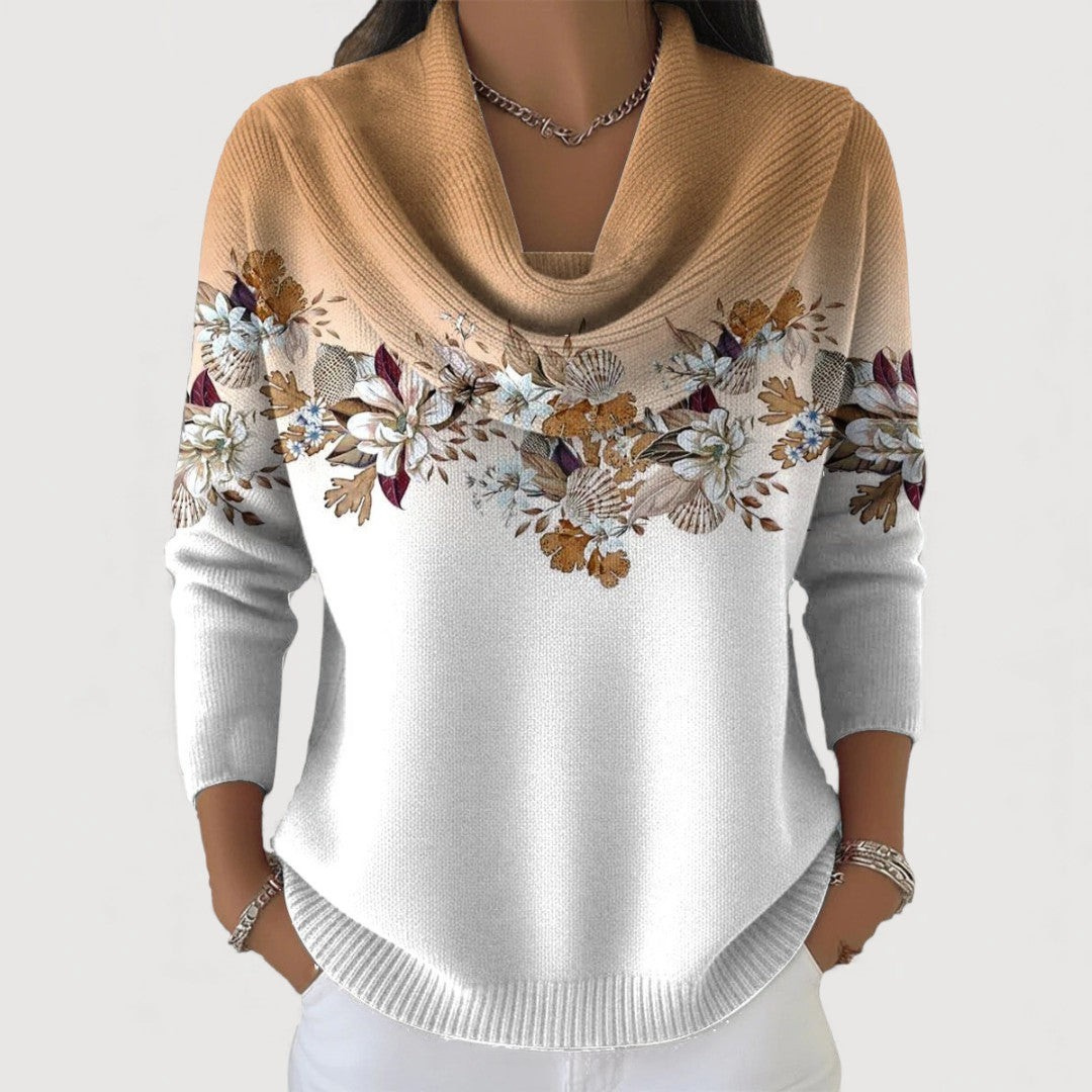 Amore | Pull floral à col souple