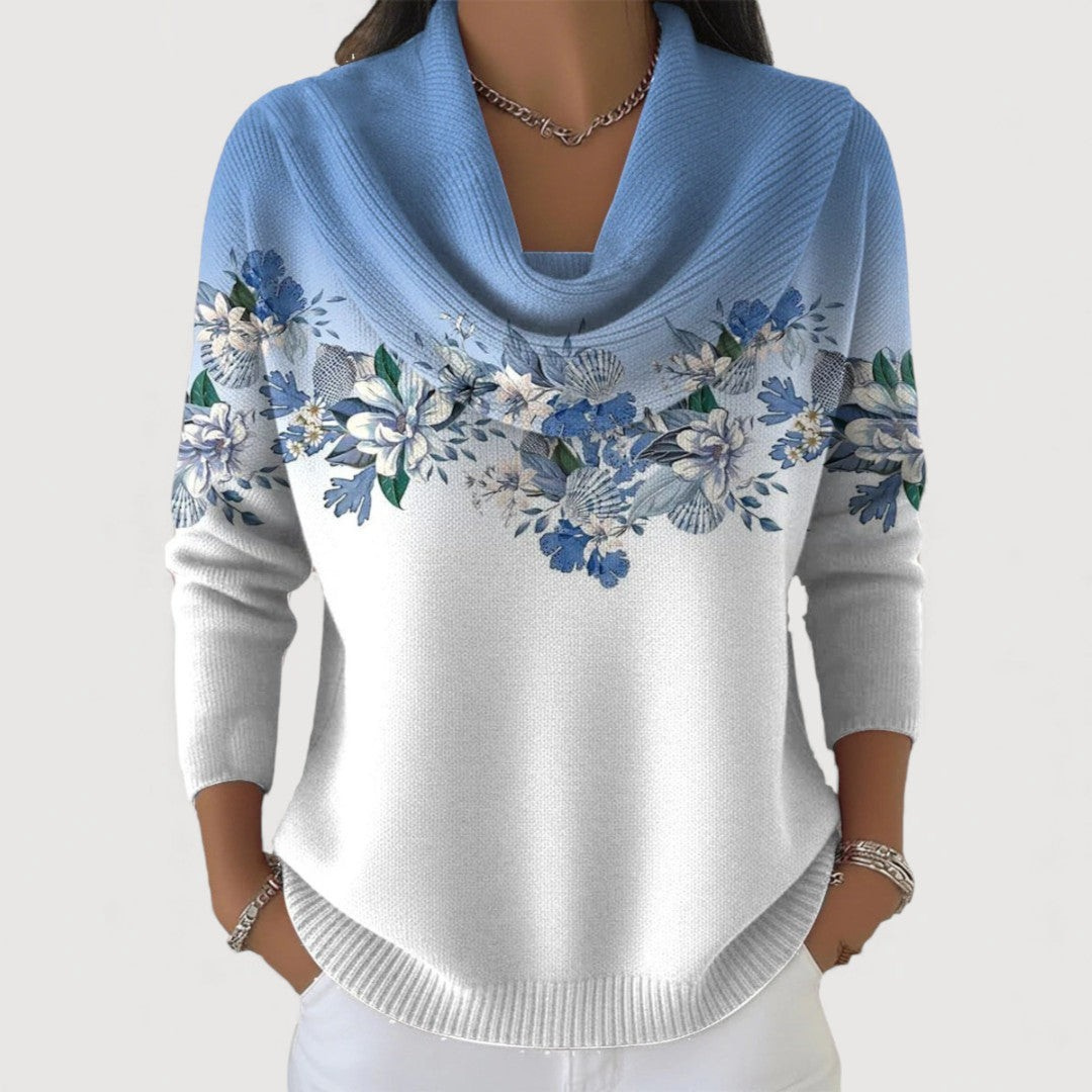 Amore | Pull floral à col souple