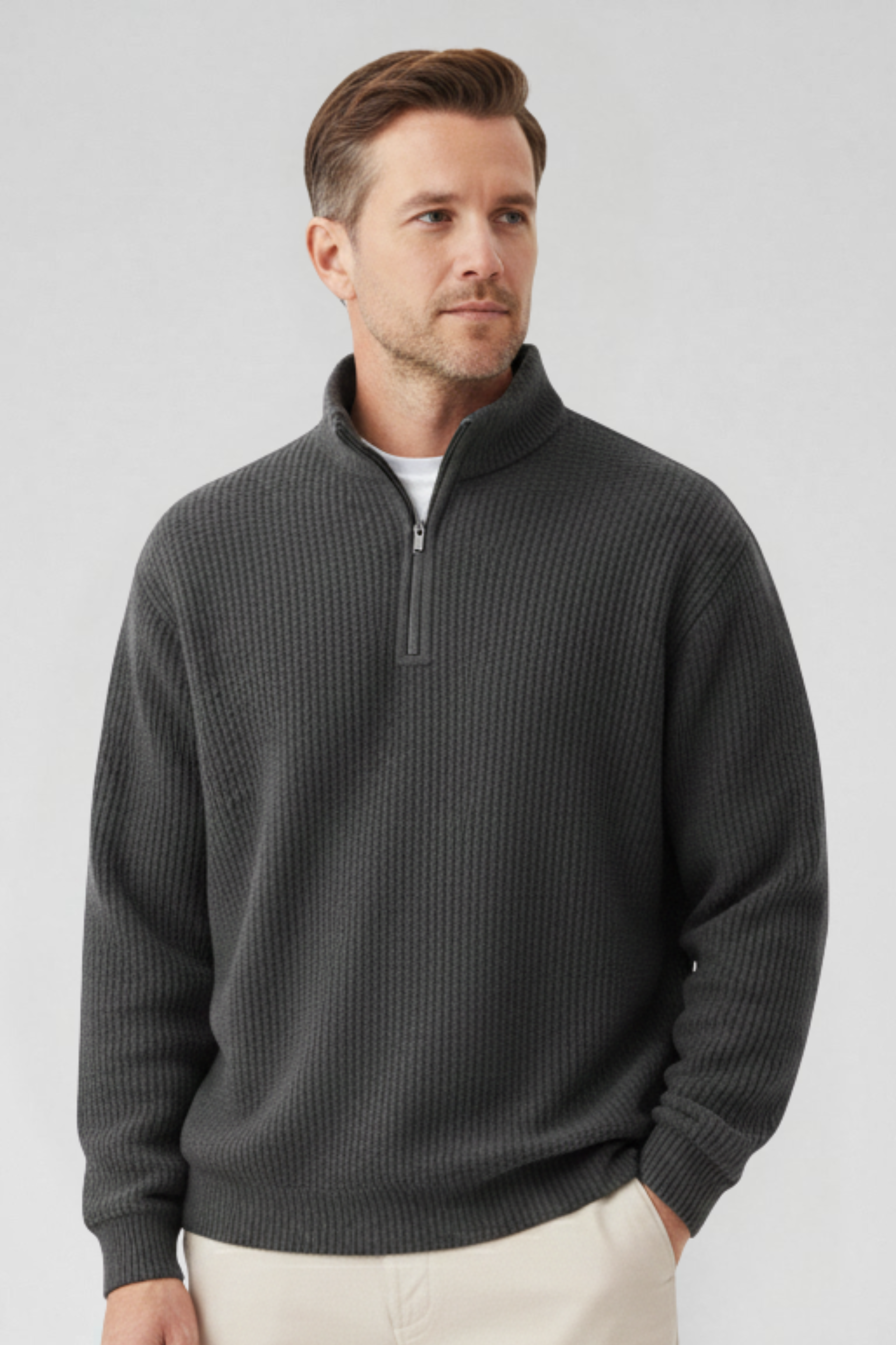 LOUIS & MARGOT | PULL EN MAILLE À COL ZIPPÉ POUR HOMME