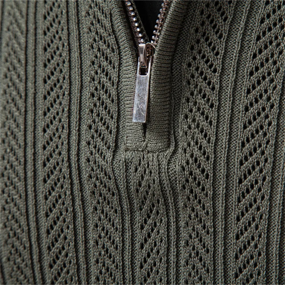 LOUIS & MARGOT | POLO TEXTURÉ ZIPPÉ POUR HOMME