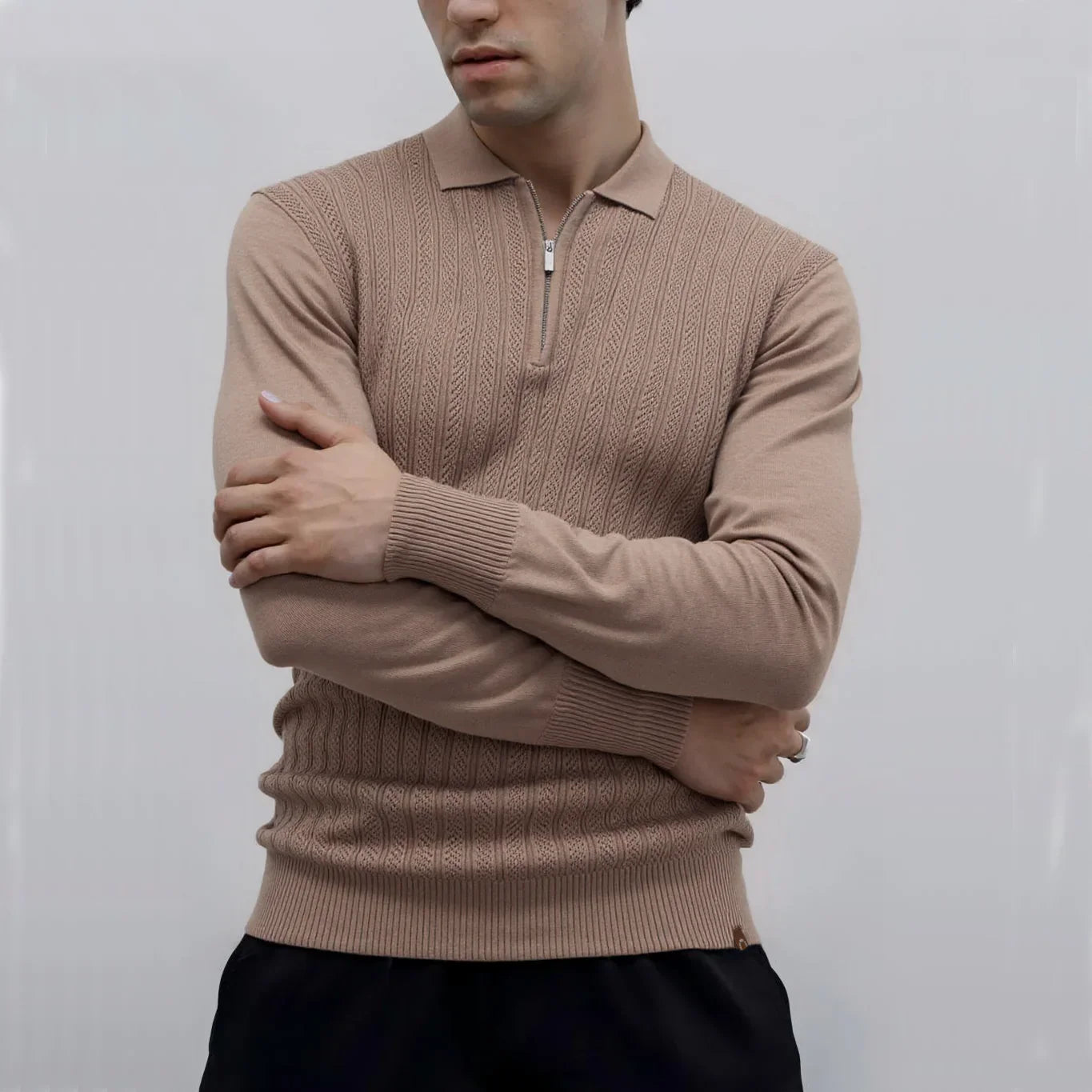 LOUIS & MARGOT | POLO TEXTURÉ ZIPPÉ POUR HOMME