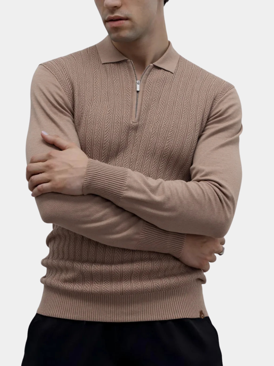 LOUIS & MARGOT | POLO TEXTURÉ ZIPPÉ POUR HOMME