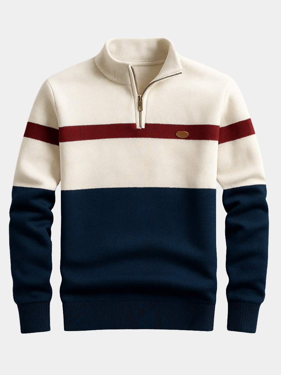 LOUIS & MARGOT | PULL HOMME AVEC ZIP AU COL