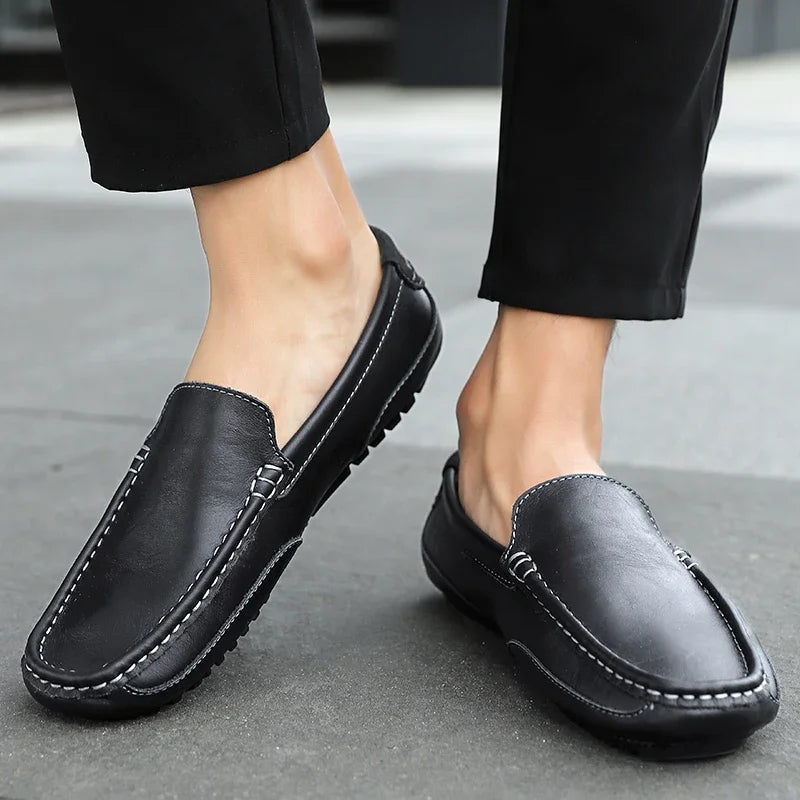 Mocassins en cuir vintage