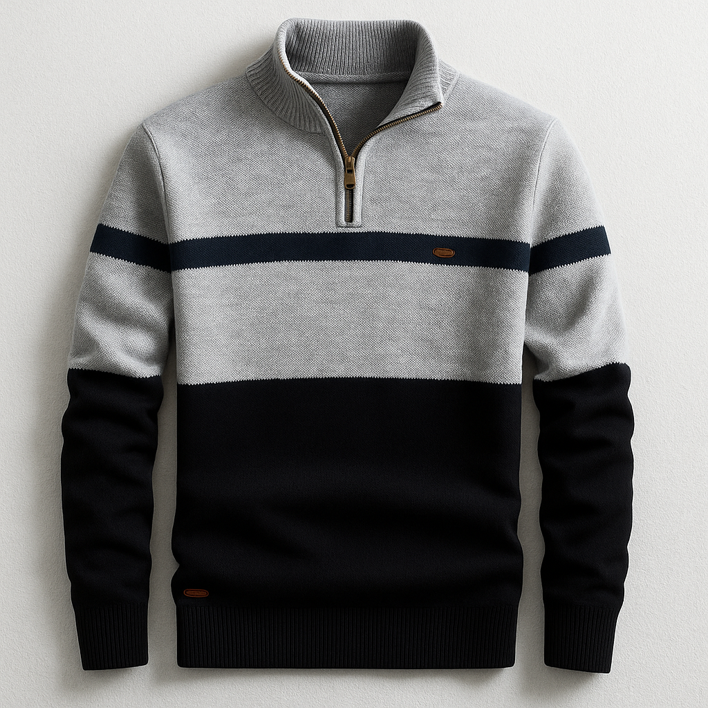 LOUIS & MARGOT | PULL HOMME AVEC ZIP AU COL