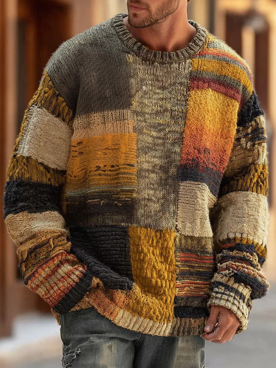 LOUIS & MARGOT | PULL EN MAILLE ABSTRAIT POUR HOMMES