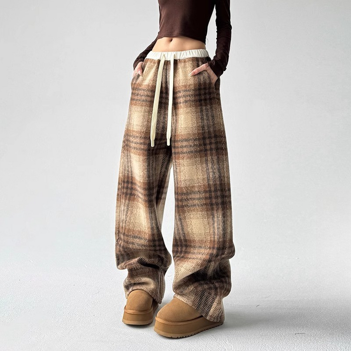 MAEVEN™ | Elvona Plaid Sweatpants