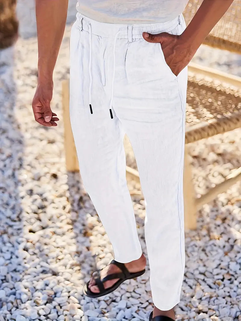 NICHOLS | PANTALONS LARGES EN LIN AVEC CORDON