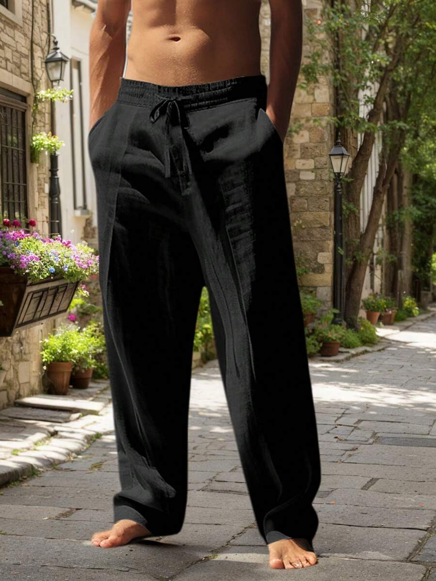 MATHIS | PANTALON LÉGER EN LIN AVEC CORDON
