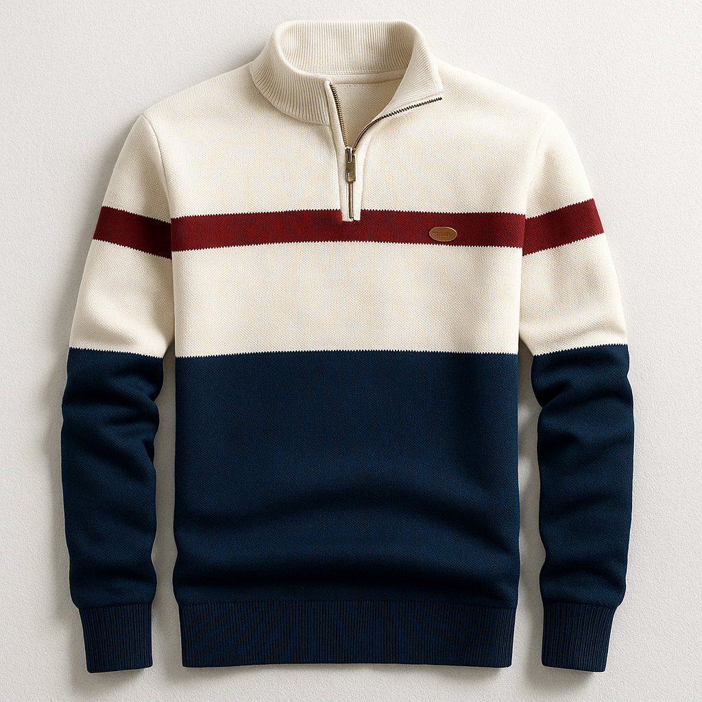 LOUIS & MARGOT | PULL HOMME AVEC ZIP AU COL