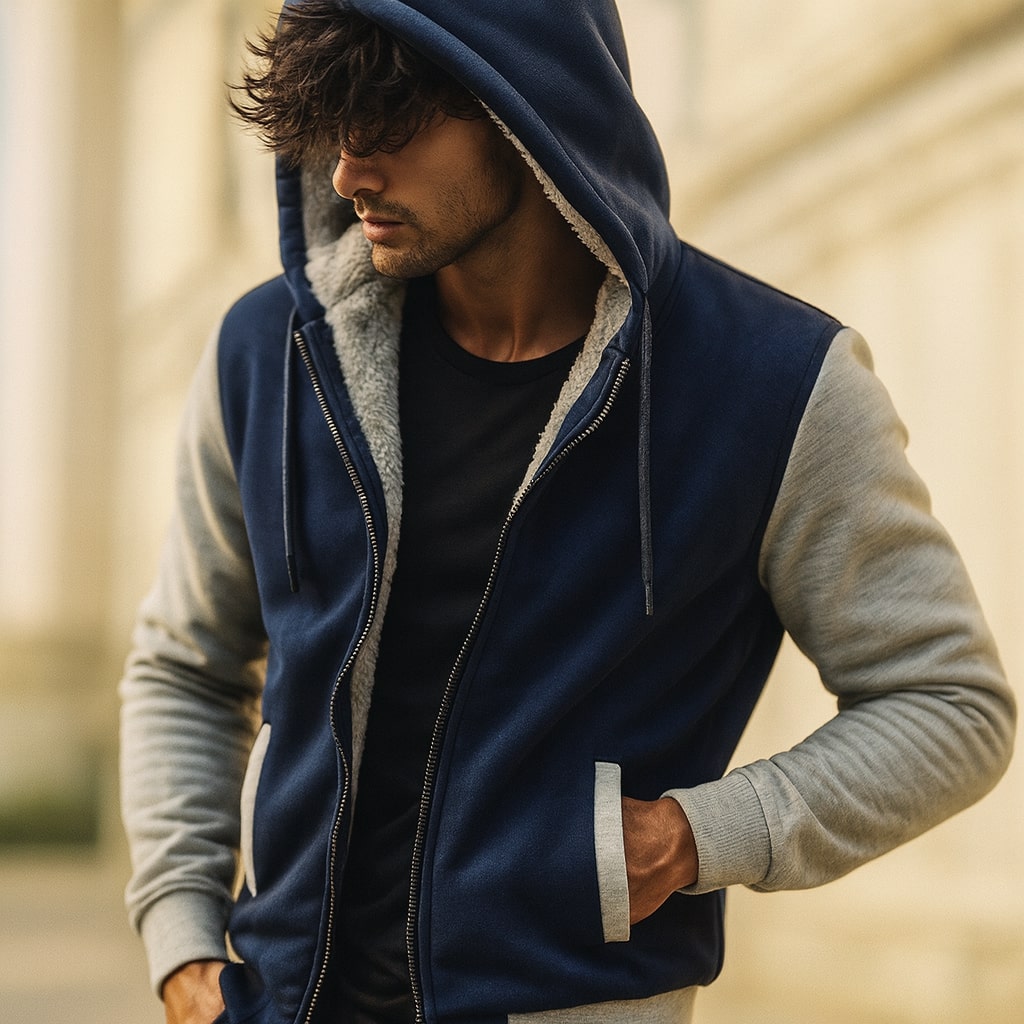 LOUIS & MARGOT | VESTE DOUBLÉE À CAPUCHE POUR LES HOMMES