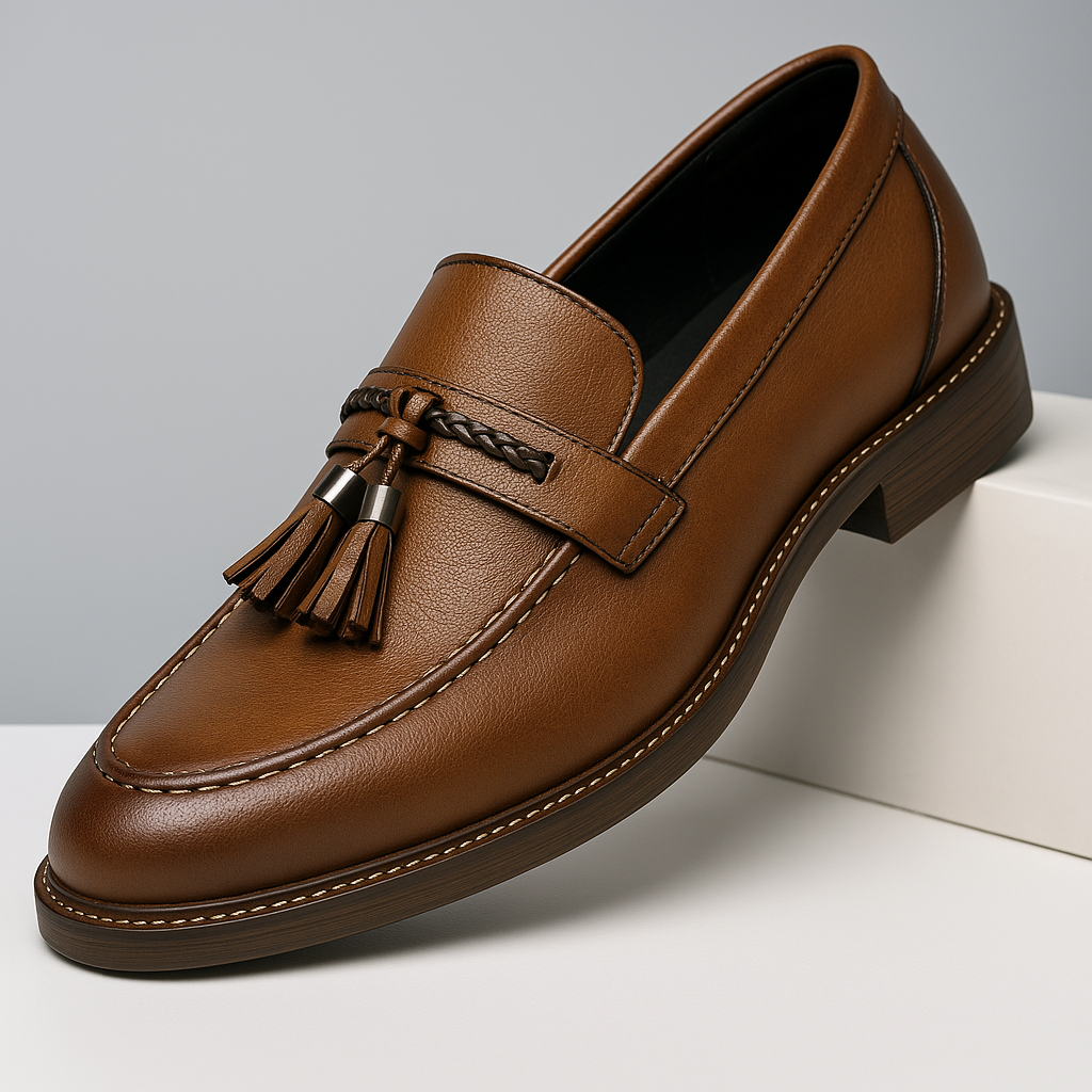 Mocassins en cuir avec pompons