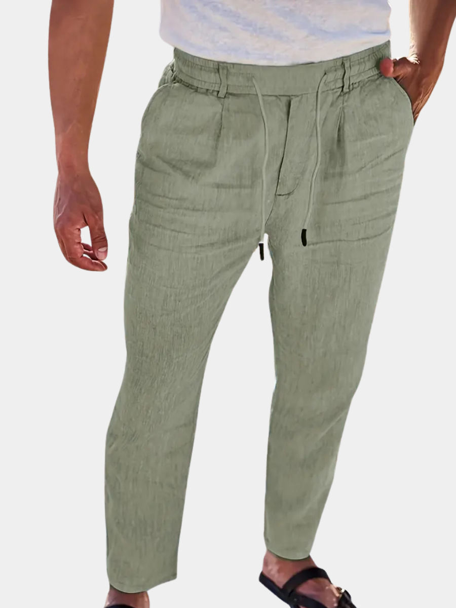 NICHOLS | PANTALONS LARGES EN LIN AVEC CORDON