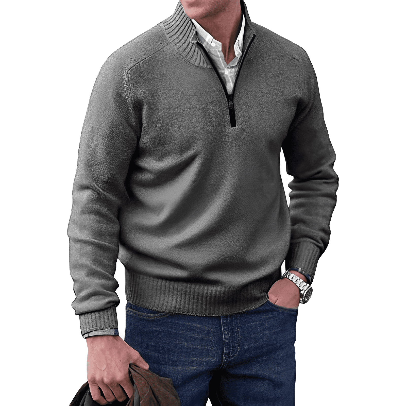 LOUIS & MARGOT | PULL EN MAILLE ZIPPÉ POUR HOMME