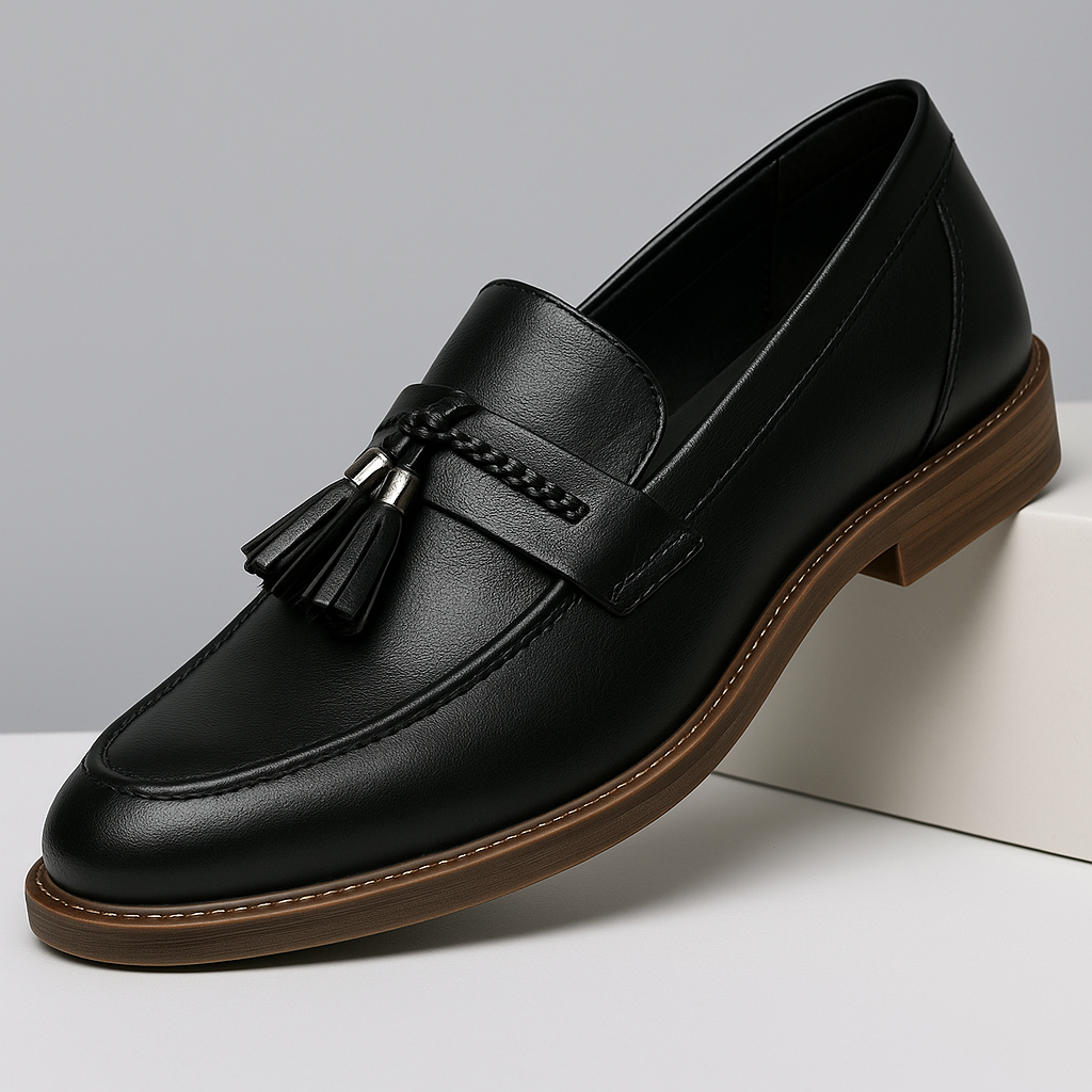 Mocassins en cuir avec pompons