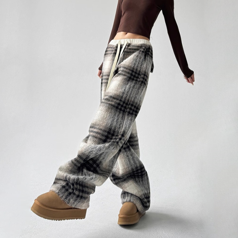 MAEVEN™ | Elvona Plaid Sweatpants