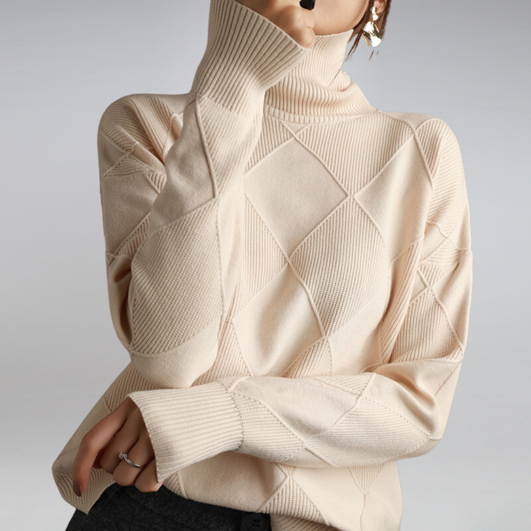 Elena™ | Pull Haut de Gamme à Col Montant