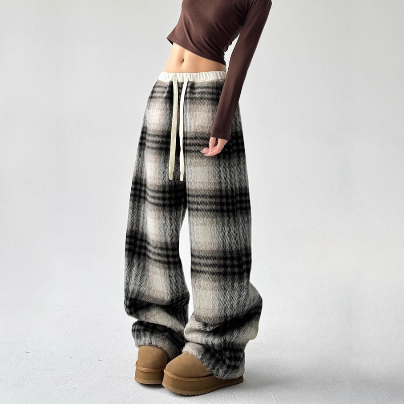MAEVEN™ | Elvona Plaid Sweatpants