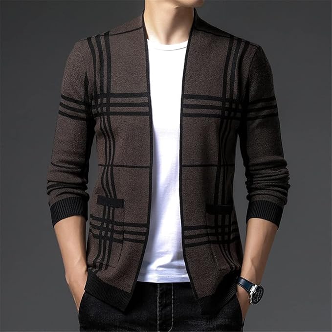 LOUIS & MARGOT | CARDIGAN EN MAILLE À CARREAUX POUR HOMME