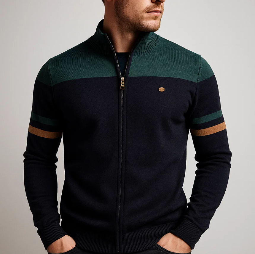 LOUIS & MARGOT | SWEAT COLORBLOCK AVEC ZIP POUR HOMME