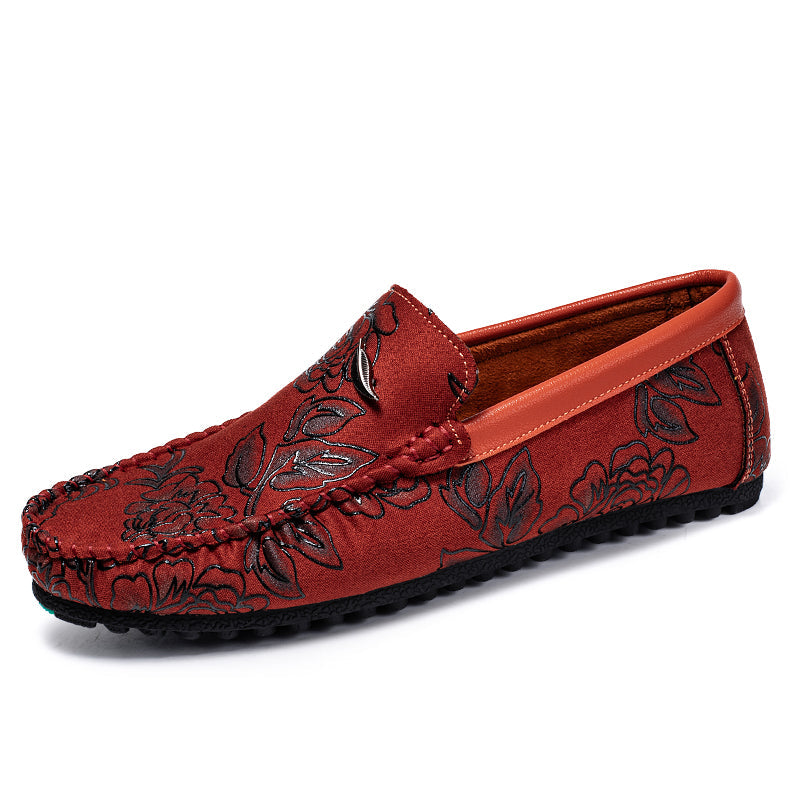 Loafers en cuir avec fleurs