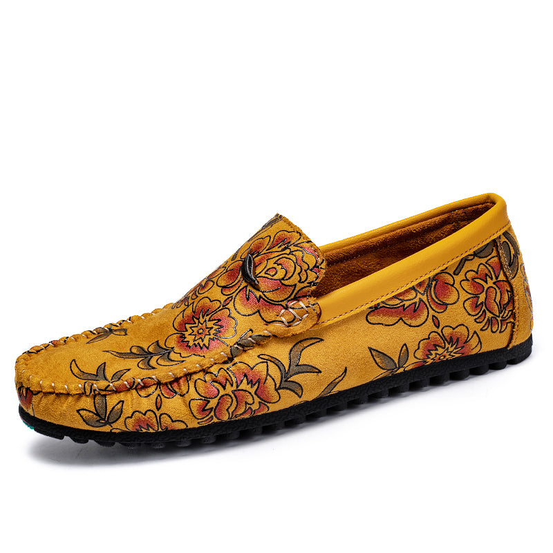 Loafers en cuir avec fleurs
