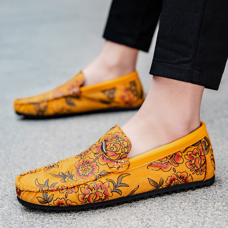 Loafers en cuir avec fleurs